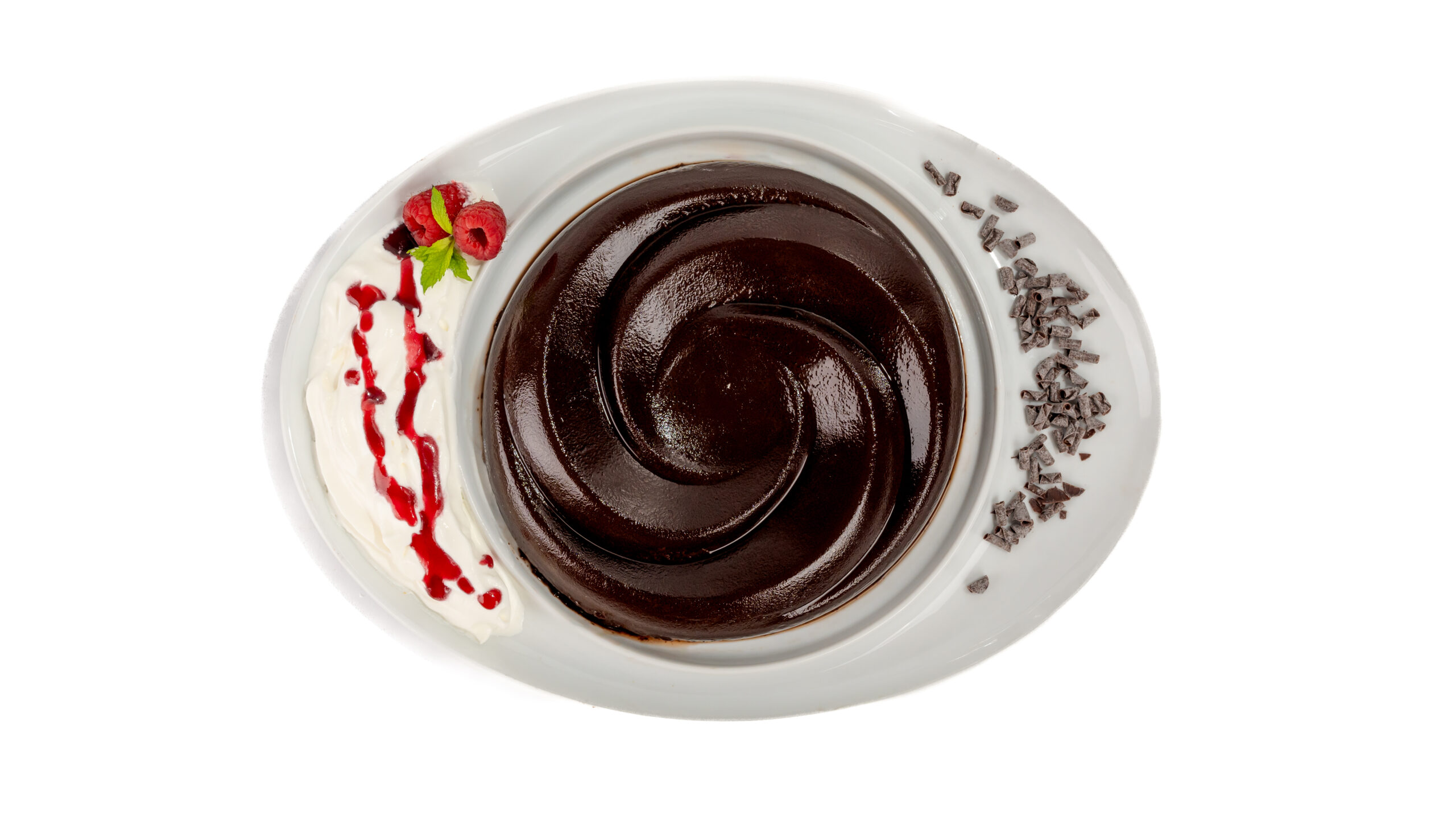 Budino veg al cacao cremoso preparato con bevanda vegetale e cacao amaro